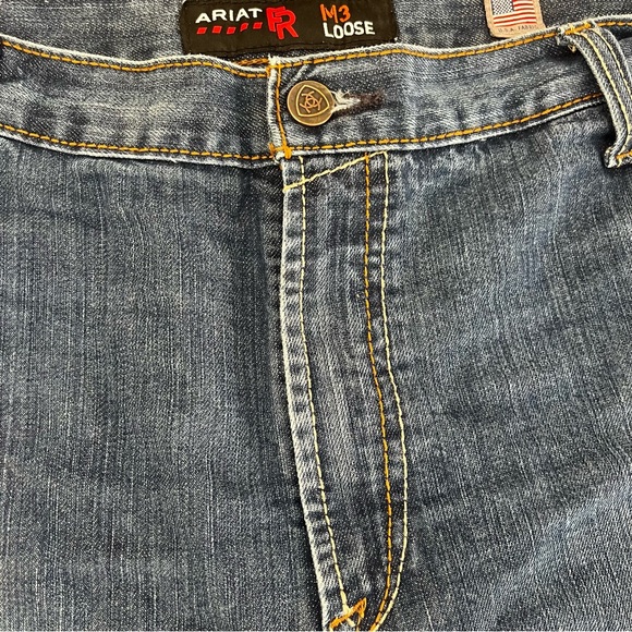 Ariat Jeans Mens W44 Blue Denim 44X32 M3 Loose FR Flame Resistant Western Cowboy - Picture 9 of 16